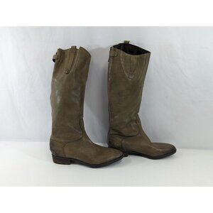 Sam Edelman Knee High Leather Boots Zip-Up Low Heel Women's US Size 9.5
